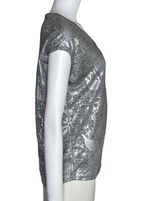 Blusa Catherine Malandrino Estampado Gris-Talla XS