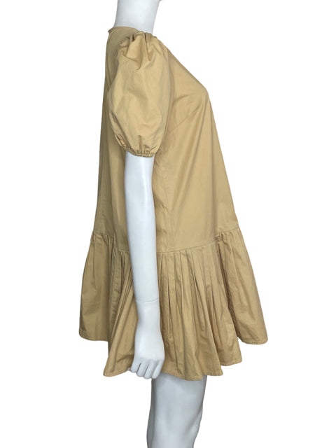 Vestido TCEC Mini Plisado Beige-Talla M