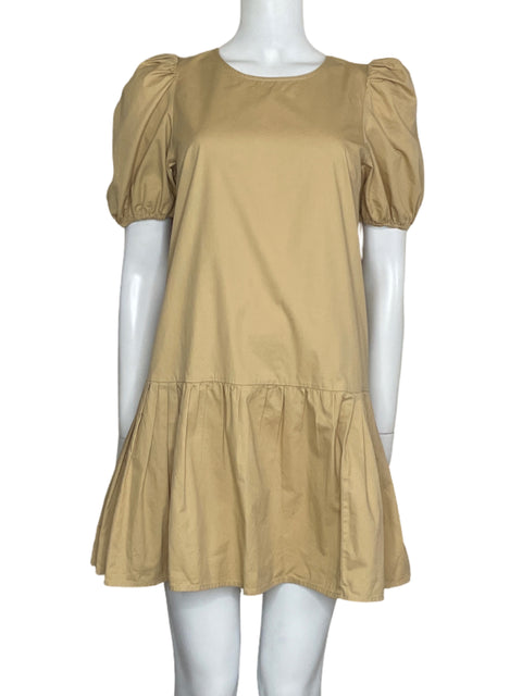 Vestido TCEC Mini Plisado Beige-Talla M