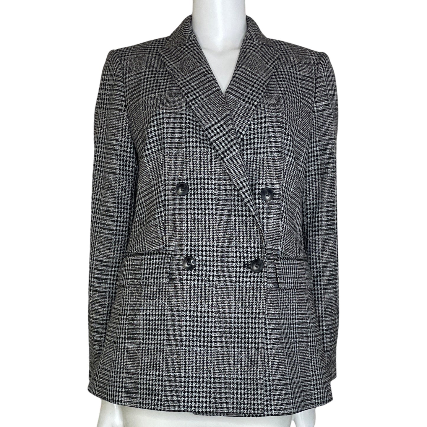 Blazer Ann Taylor Cuadros Botones Negro-Talla 8