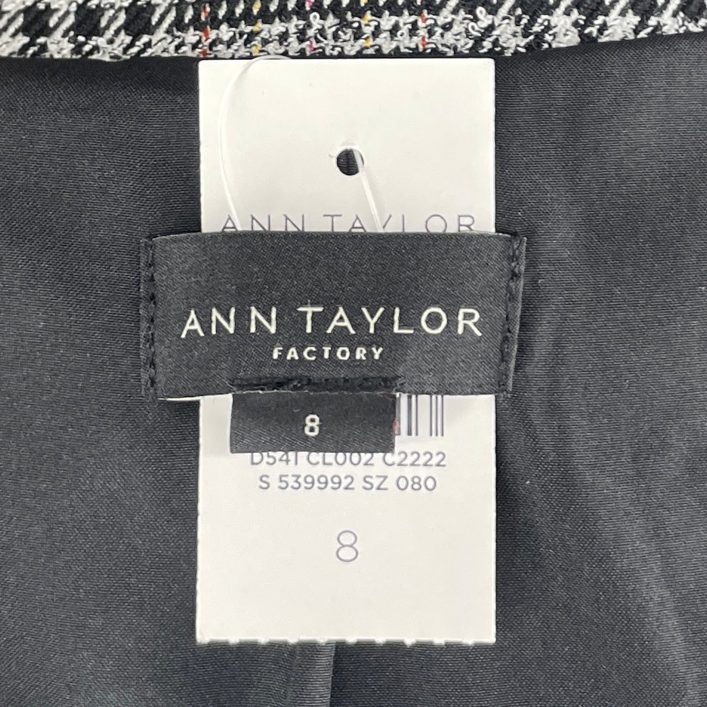 Blazer Ann Taylor Cuadros Botones Negro-Talla 8