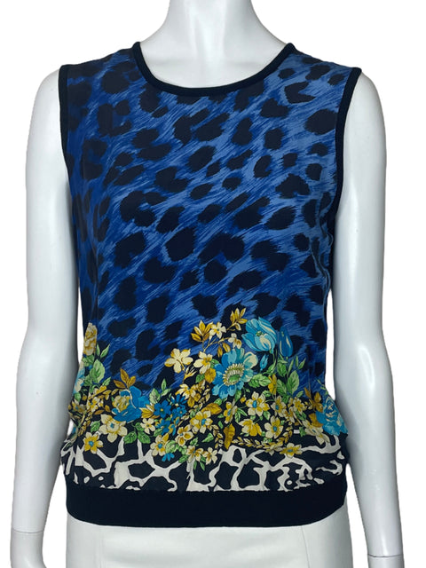 Set Versace Cardigan+Blusa Flores Negro-Talla 42
