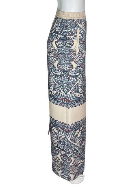 Pantalón BCBG Estampado Costado Beige- Talla M