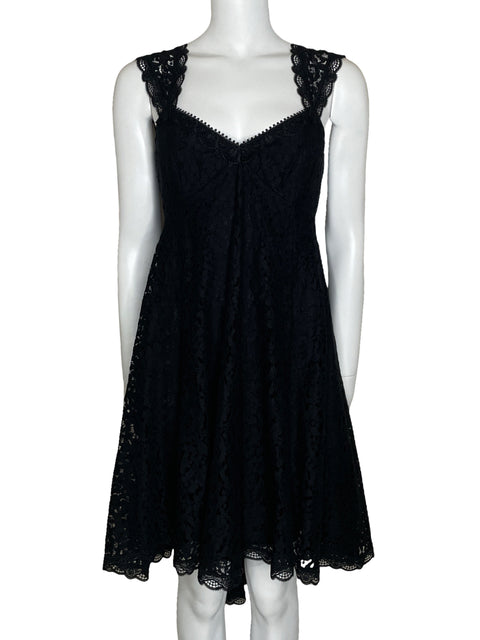 Vestido Free People Encaje Sin Mangas Negro-Talla 6