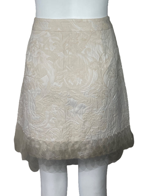 Falda Adolfo Dominguez Lentejuelas Beige-Talla 40