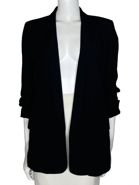 Blazer Zara Mangas Drapeadas Negro-Talla M