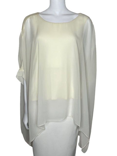 Blusa Azucar Fluida Asimétrica Blanco-Talla S