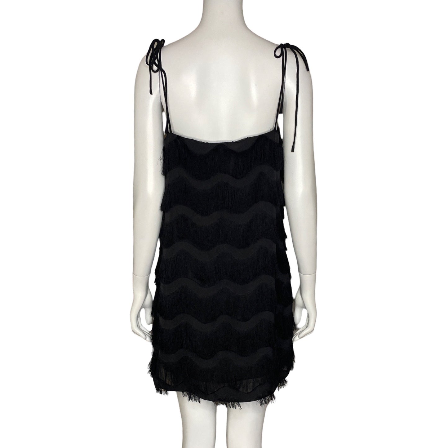 Vestido Zara Mini Flecos Negro - Talla S