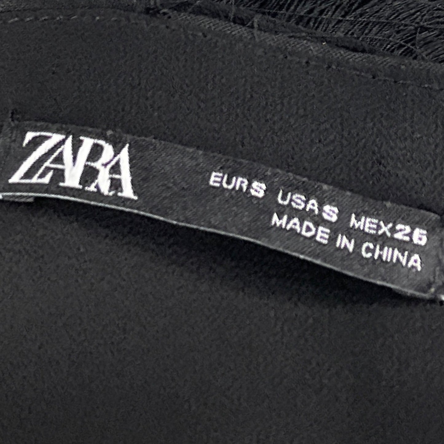 Vestido Zara Mini Flecos Negro - Talla S