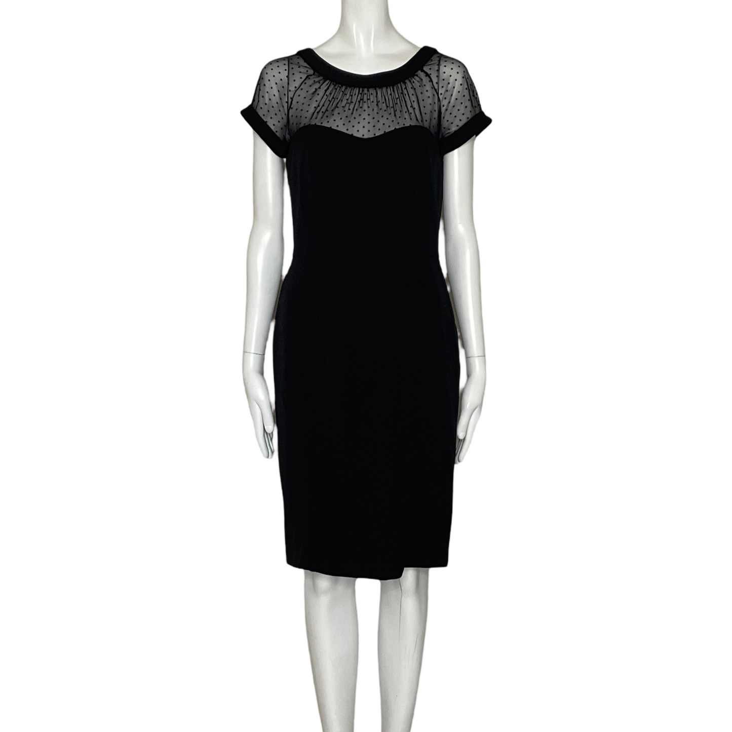 Vestido White House Black Market Transparencia 
Cuello Redondo Negro-Talla 4