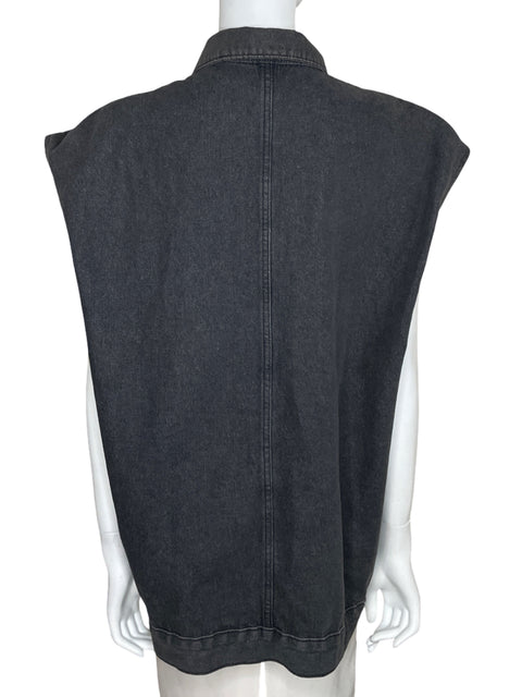 Chaleco Tesoro TPS Denim Bolsillos Gris-Talla L
