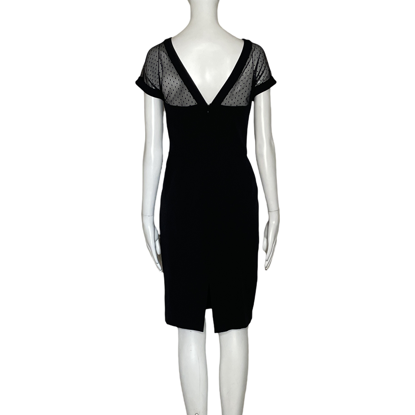 Vestido White House Black Market Transparencia 
Cuello Redondo Negro-Talla 4