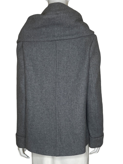 Abrigo Zara Cruzado Gris-Talla L