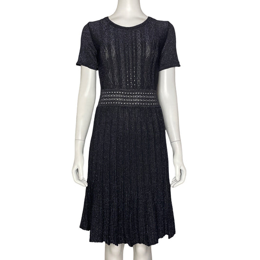 Vestido Julio Acanalado Brillante Negro - Talla M