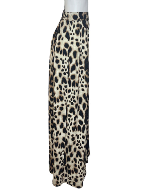Pantalón Win Win Palazo Animal Print Beige- Talla S
