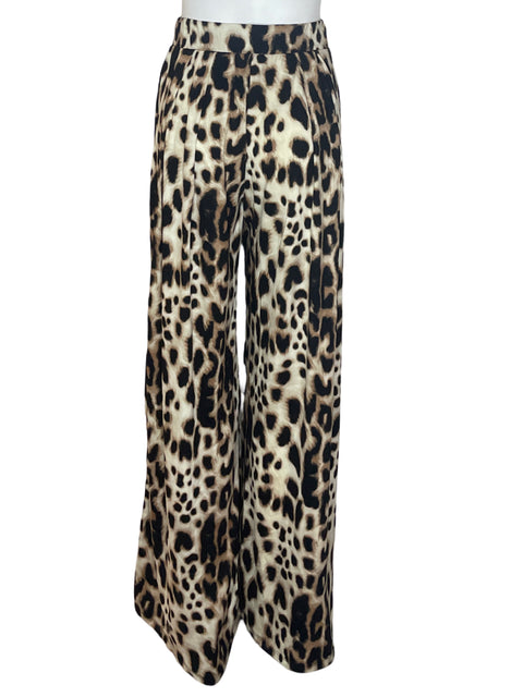 Pantalón Win Win Palazo Animal Print Beige- Talla S