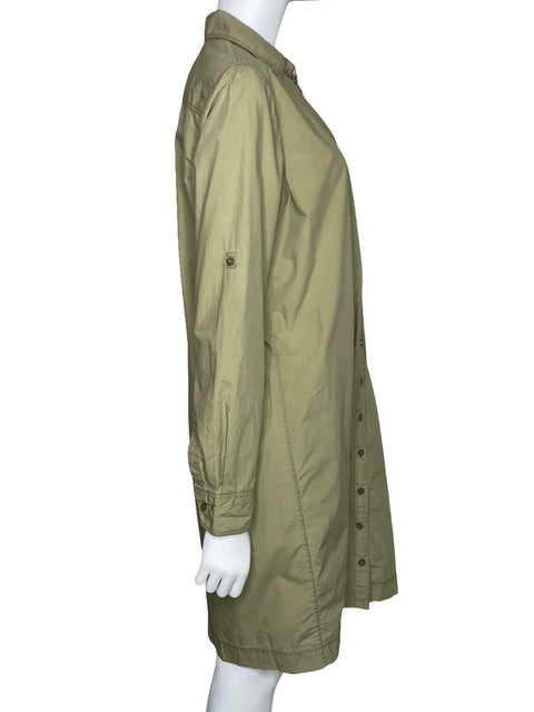 Vestido Tommy Hilfiger Camisero Manga Larga Verde-Talla 12