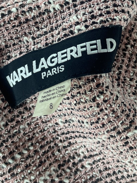 Vestido Karl Lagerfeld Tweed Rosado-Talla 8