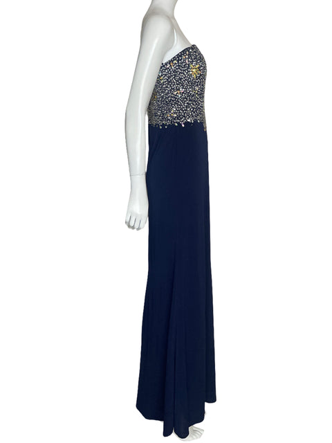 Vestido Crystal Doll Pedreria Azul-Talla 7