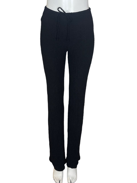 Pantalón MNG Tejido Wide Leg Negro- Talla XS