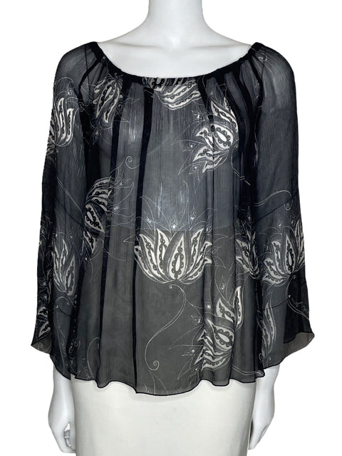 Blusa Cristina Ferrari Estampada Negro-Talla S