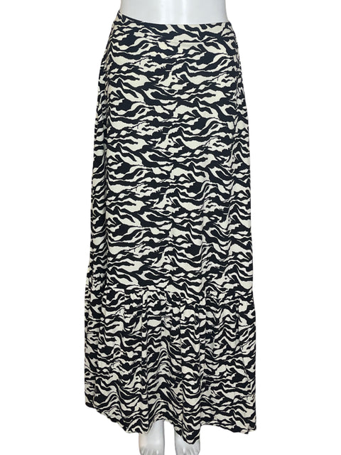 Falda Naf Naf Estilo A Animal Print Blanco- Talla S