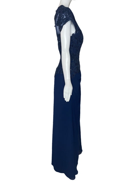 Vestido Tesoro TPS Lentejuelas Encaje Azul-Talla 14