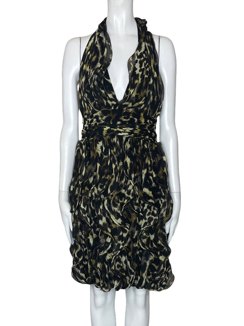 Vestido Calvin Klein Vuelo Animal Print Marron-Talla 10