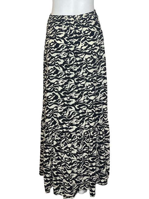 Falda Naf Naf Estilo A Animal Print Blanco- Talla S