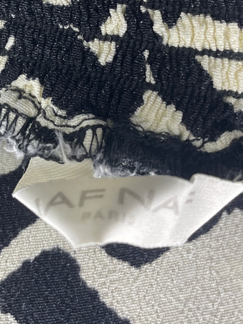 Falda Naf Naf Estilo A Animal Print Blanco- Talla S