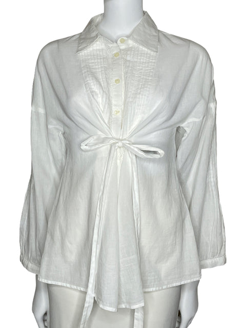 Camisa Carven Lazo Manga Larga Blanco-Talla M