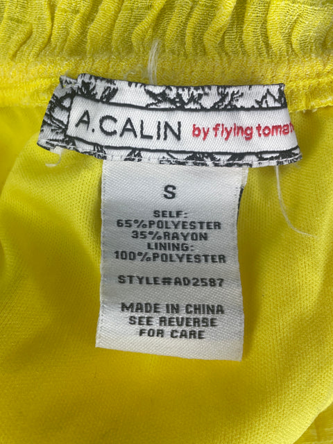 Vestido A. Calin Strapless Amarillo- Talla S