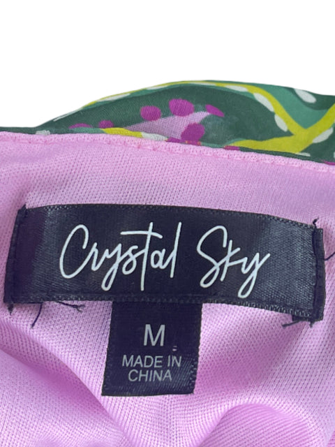 Vestido Crystal Sky Abullonado Rosado-Talla MM