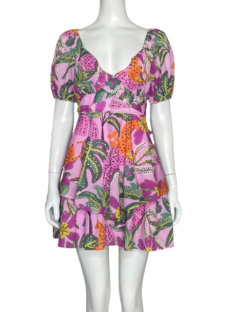 Vestido Crystal Sky Abullonado Rosado-Talla MM