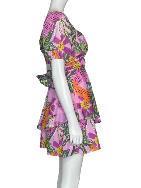 Vestido Crystal Sky Abullonado Rosado-Talla MM