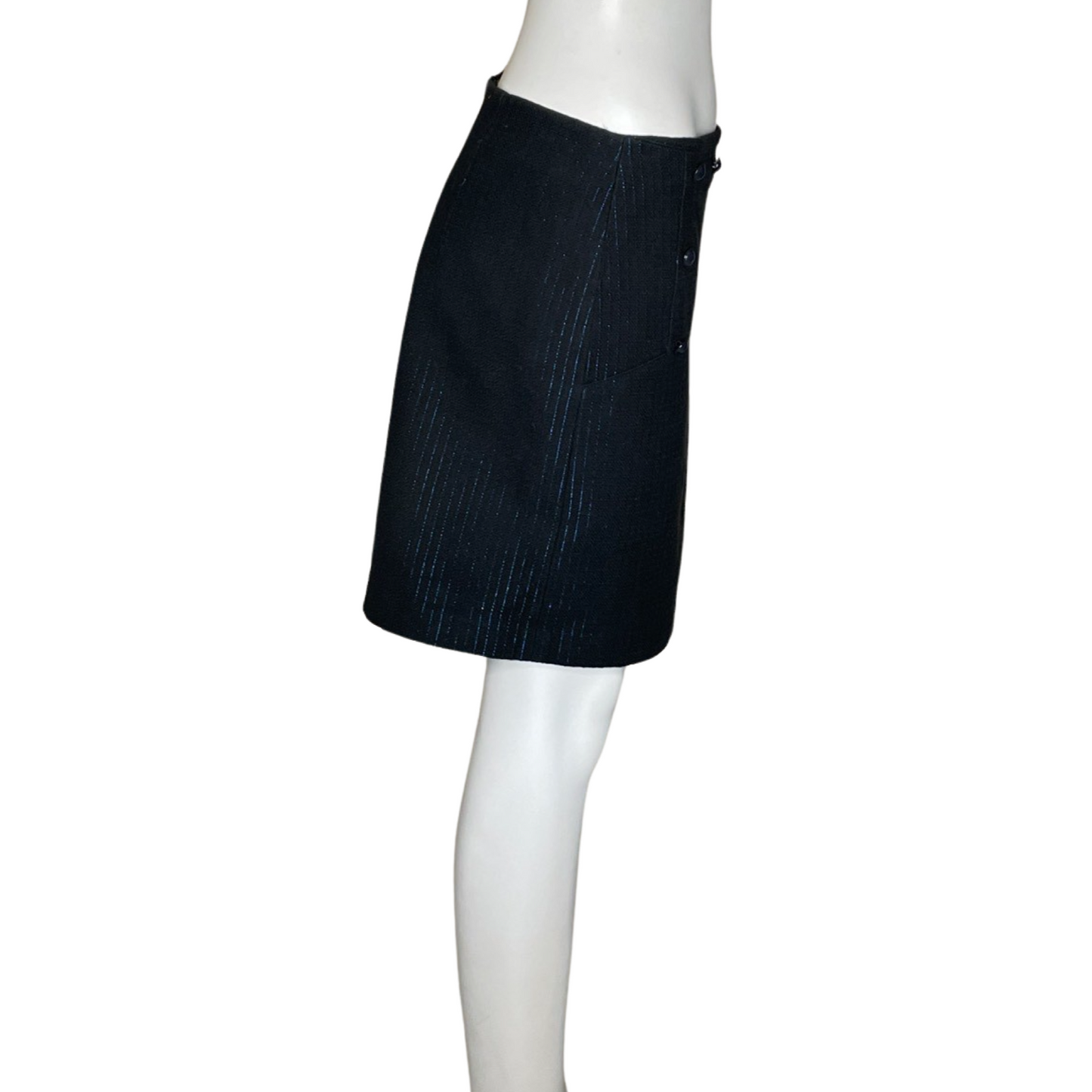 Falda TommyHilfiger Botones Metalizado Azul Navy
-Talla 4