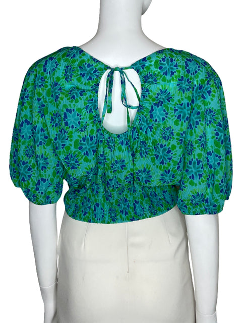 Blusa Desigual Crinkle Manga Corta Azul-Talla XL