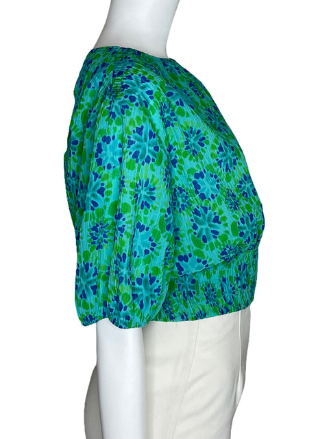 Blusa Desigual Crinkle Manga Corta Azul-Talla XL