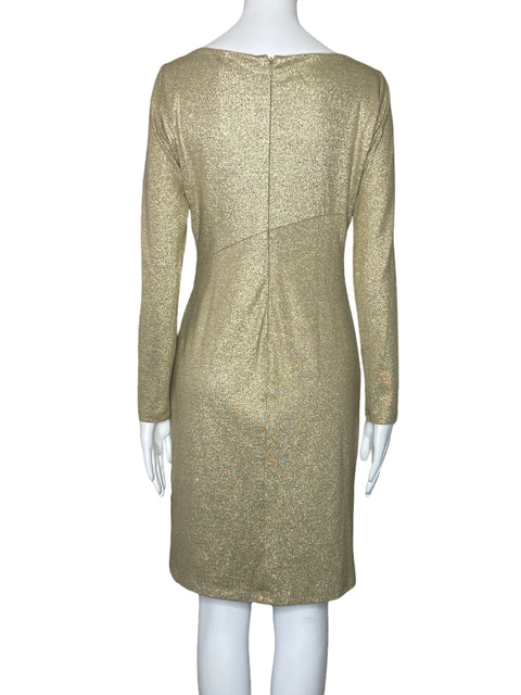 Vestido Ralph Lauren Brillo Mangas Dorado-Talla 6