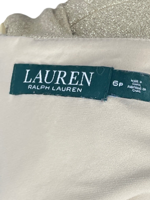 Vestido Ralph Lauren Brillo Mangas Dorado-Talla 6