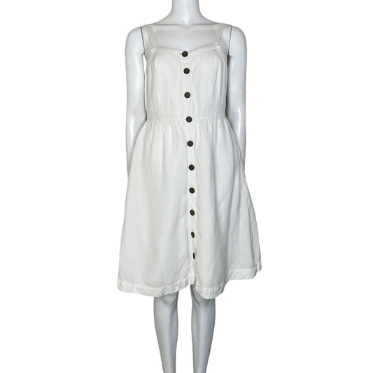 Vestido Loft Sin Mangas Botones Blanco-Talla 2