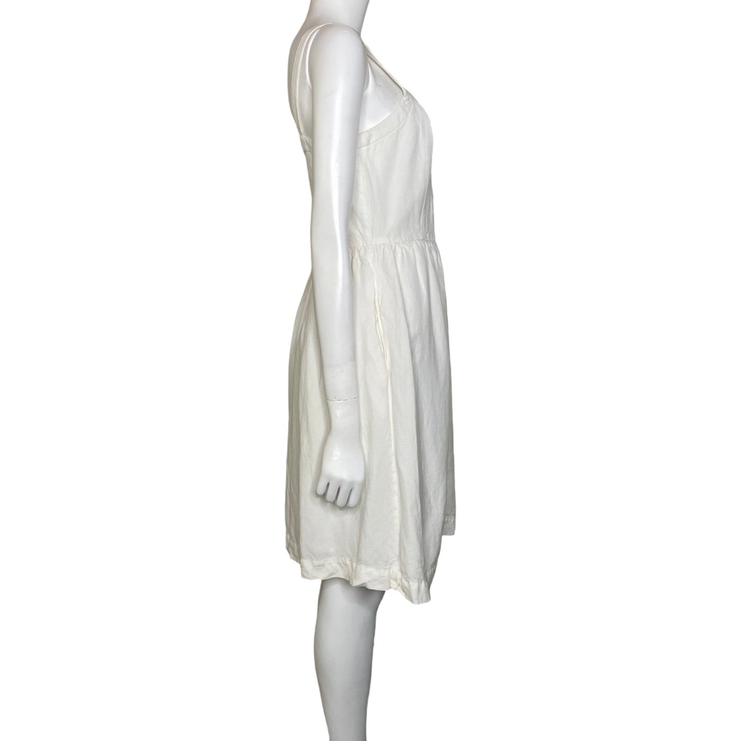 Vestido Loft Sin Mangas Botones Blanco-Talla 2