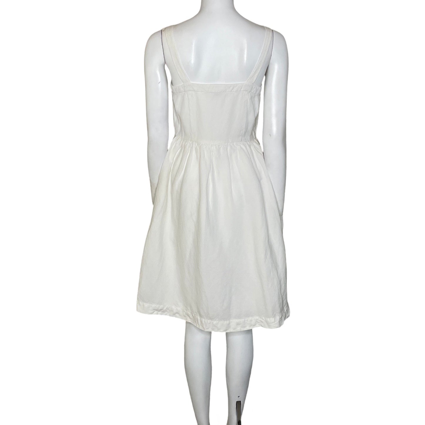 Vestido Loft Sin Mangas Botones Blanco-Talla 2