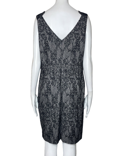 Vestido Tahari Estampado Sin Mangas Negro-Talla 10