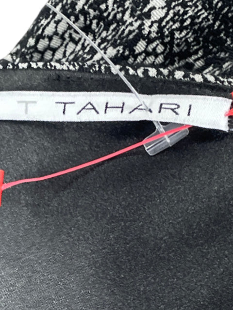 Vestido Tahari Estampado Sin Mangas Negro-Talla 10