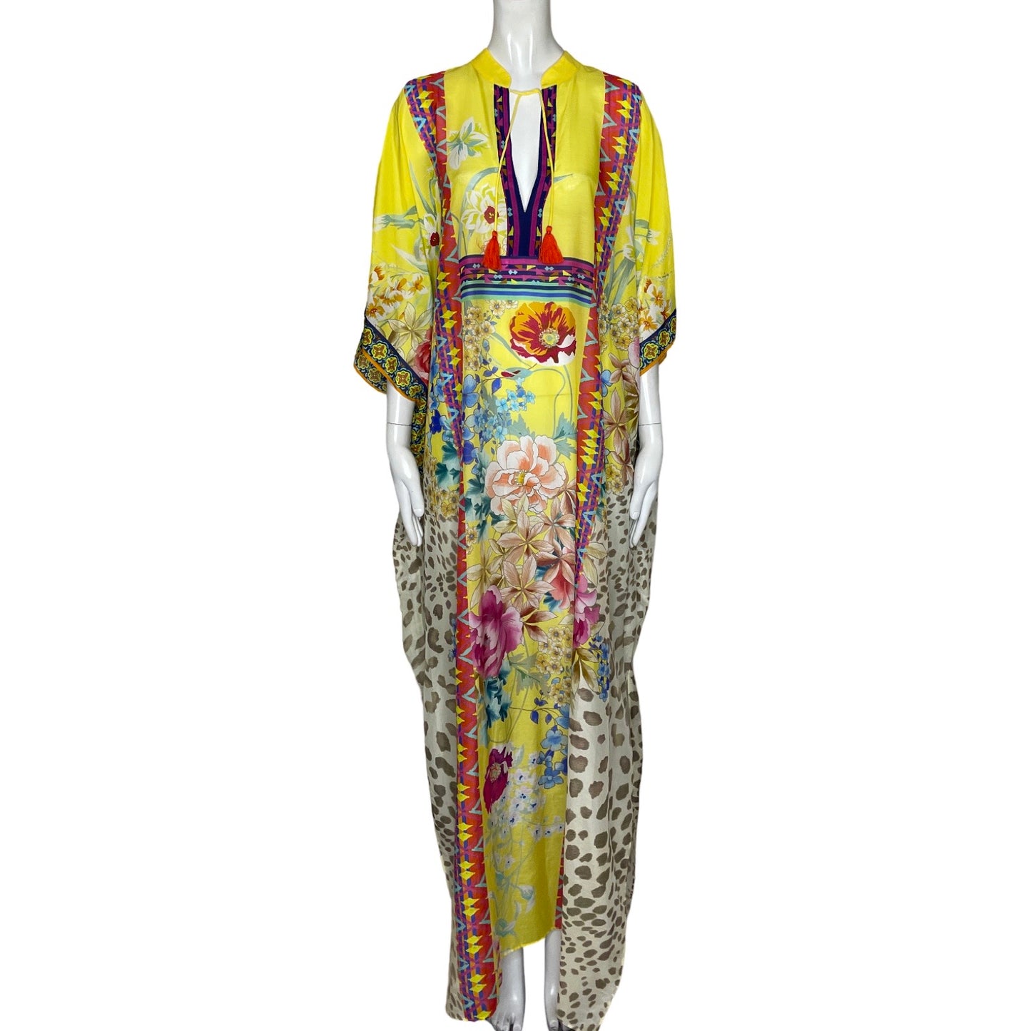 Vestido Johnny Was Floral Amarillo - Talla M