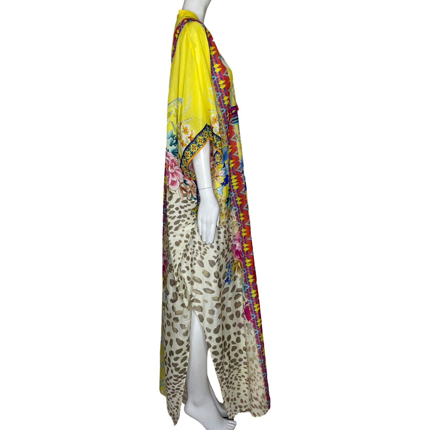Vestido Johnny Was Floral Amarillo - Talla M