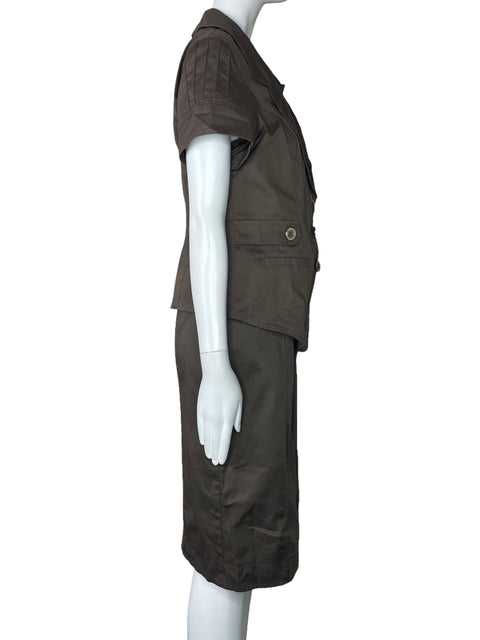 Vestido Cannella Botones Sin Mangas Gris-Talla 46