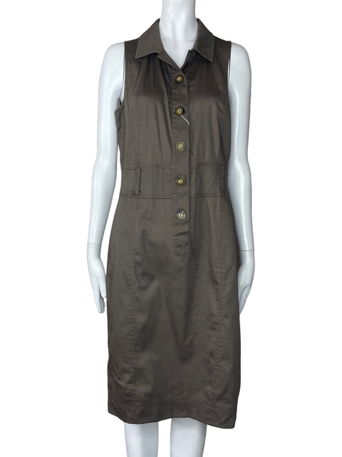 Vestido Cannella Botones Sin Mangas Gris-Talla 46