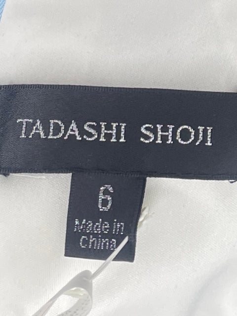 Vestido Tadashi Shoji Mini Encaje Azul-Talla 6